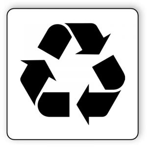 Black and white recycle sticker