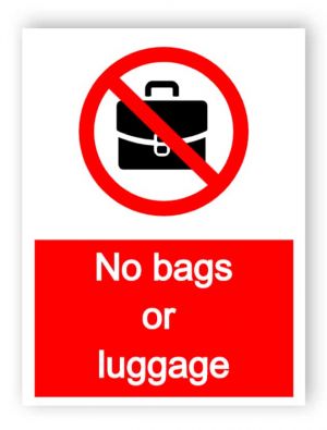 No bags or luggage sign