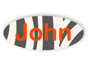 Rounded name tag - animal print