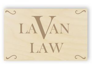 Wooden office sign