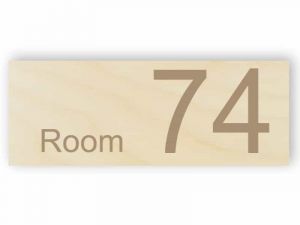 Wooden room number - rectangular