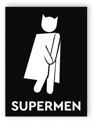 Supermen toilet sign