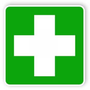 First aid - square sticker